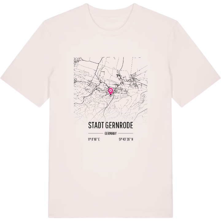 Stadt Gernrode karta t-shirt – t-shirt från PinShirt