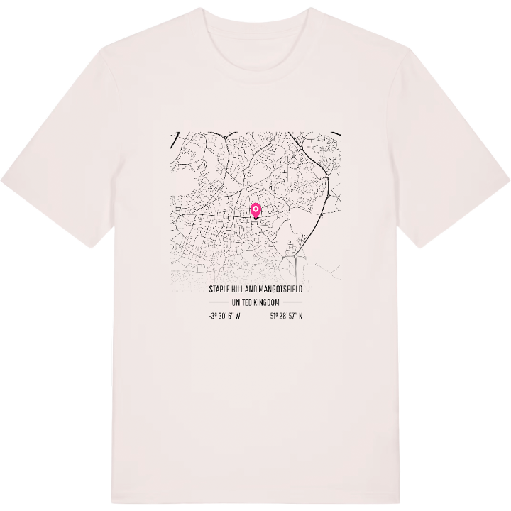 Staple Hill and Mangotsfield karta t-shirt – t-shirt från PinShirt