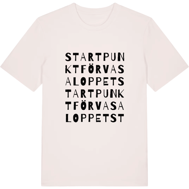 Startpunkt för Vasaloppet ordlek t-shirt – t-shirt från PinShirt