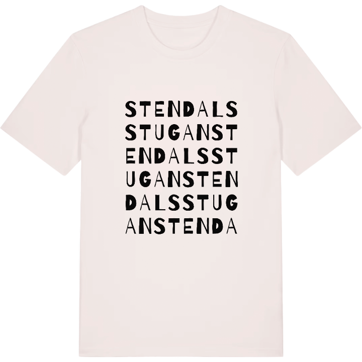 Stendalsstugan ordlek t-shirt – t-shirt från PinShirt