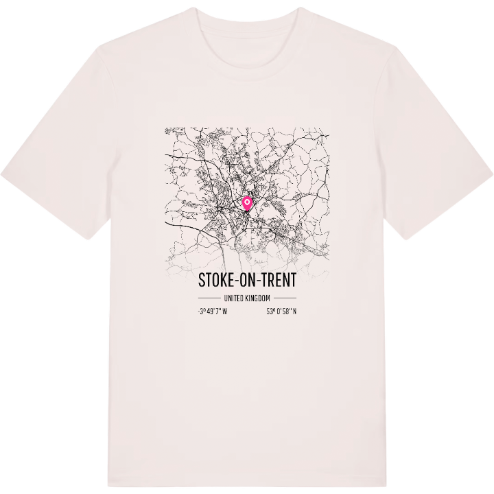 Stoke-on-Trent karta t-shirt – t-shirt från PinShirt