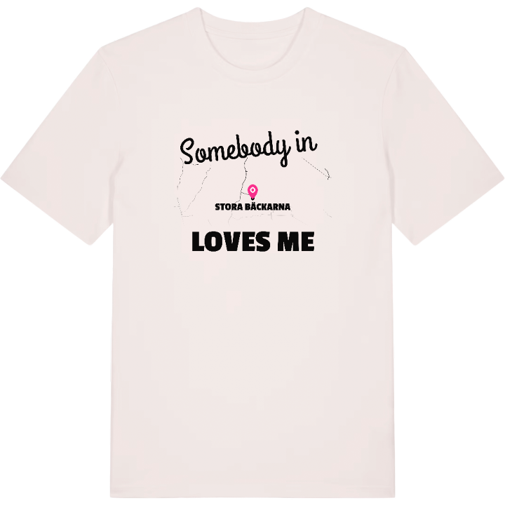 Någon i Stora Bäckarna älskar mig t-shirt – t-shirt från PinShirt