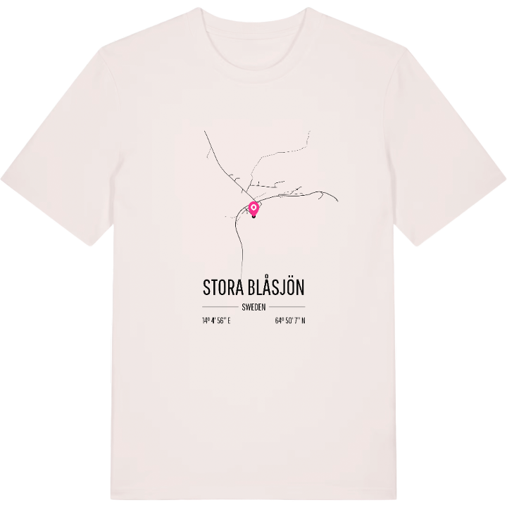 Stora Blåsjön karta t-shirt – t-shirt från PinShirt