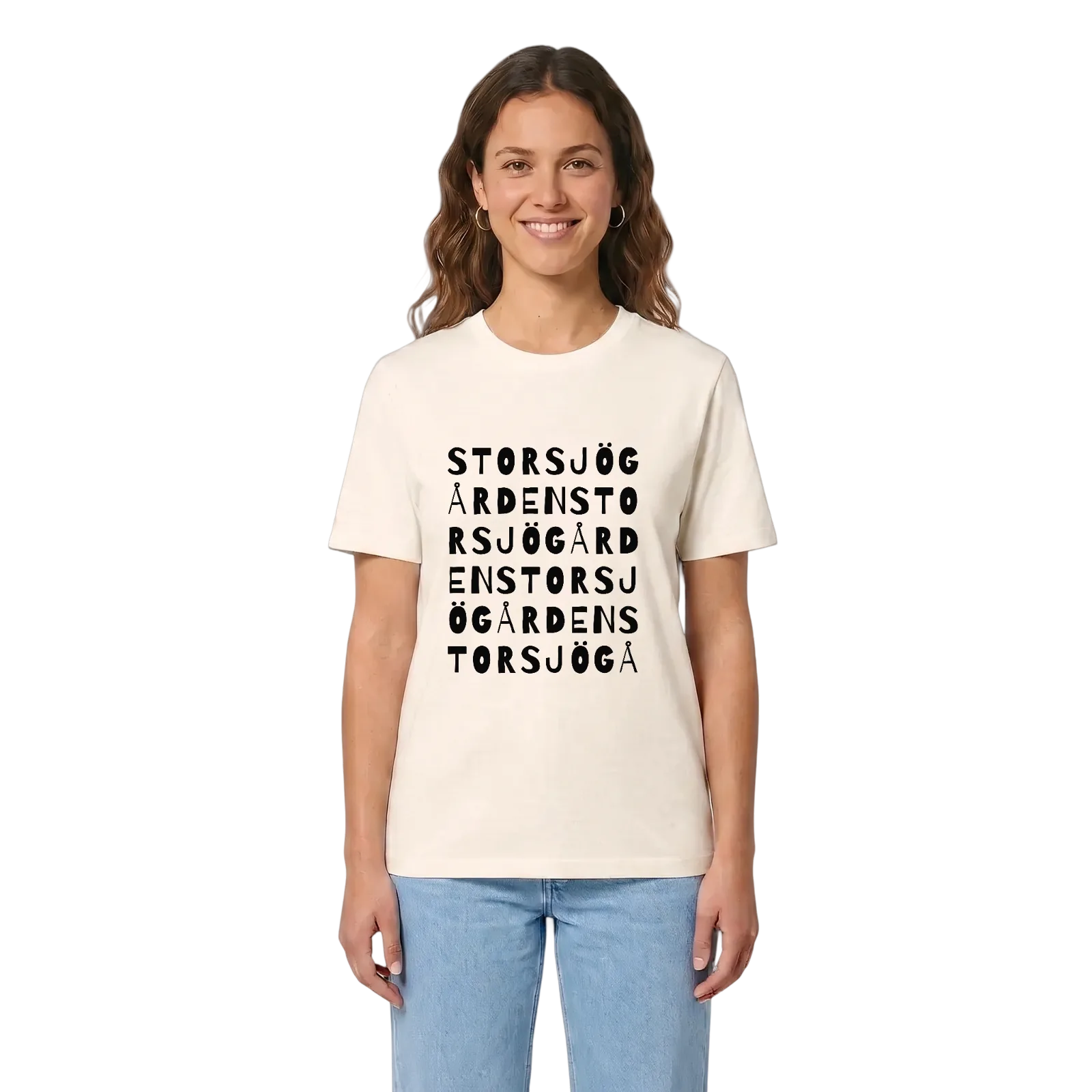 Storsjögården ordlek t-shirt – Vintage White, i miljö
