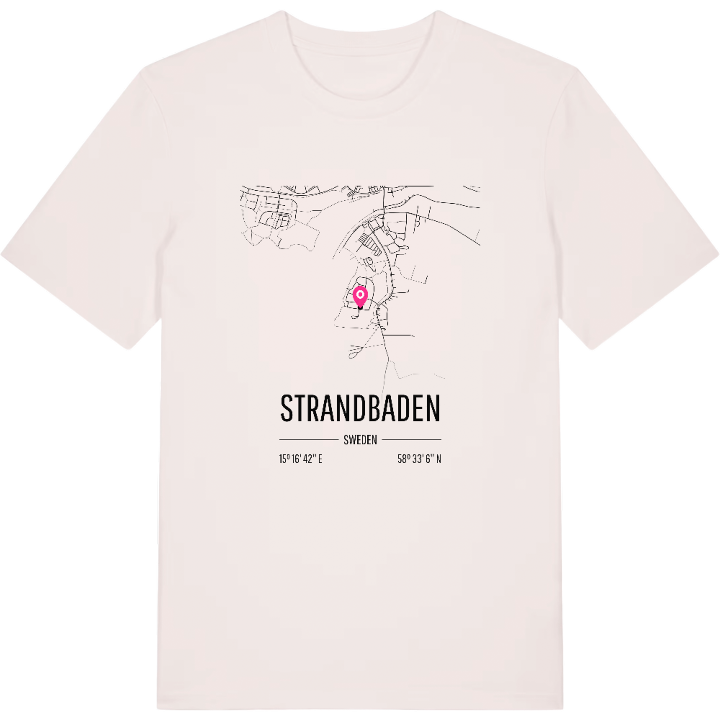 Strandbaden karta t-shirt – t-shirt från PinShirt