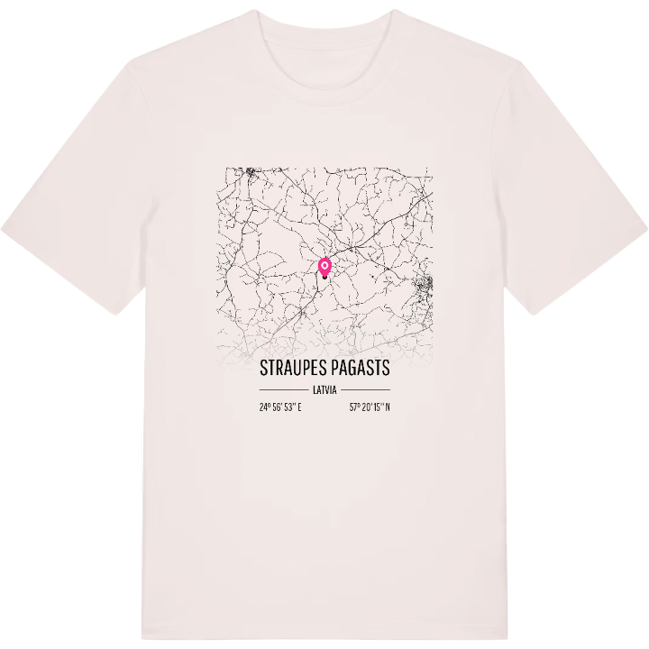 Straupes pagasts karta t-shirt – t-shirt från PinShirt