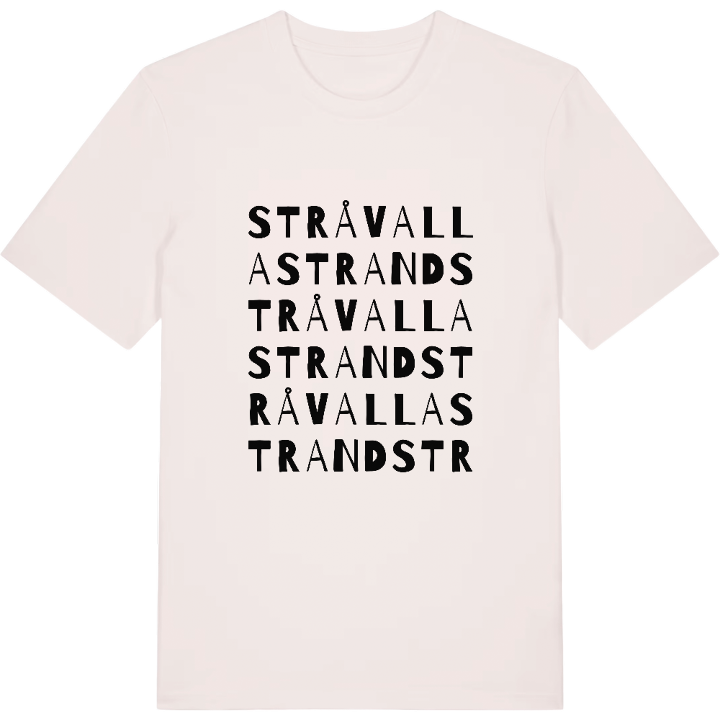 Stråvalla strand ordlek t-shirt – t-shirt från PinShirt