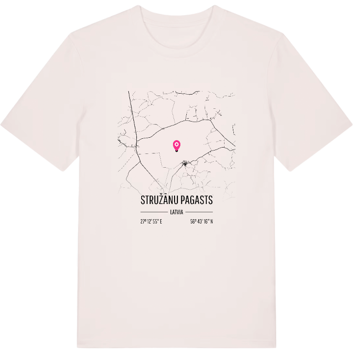Stružānu pagasts karta t-shirt – t-shirt från PinShirt