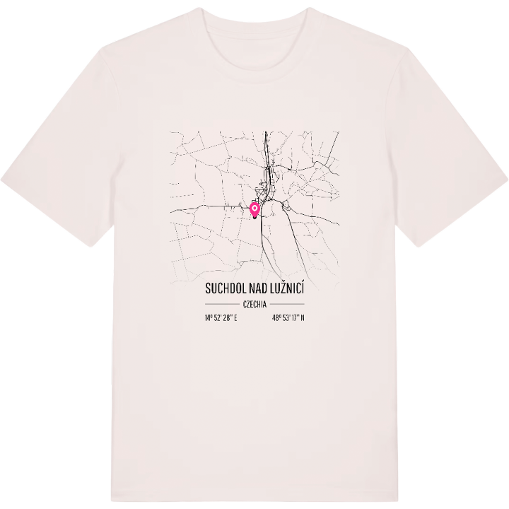 Suchdol nad Lužnicí karta t-shirt – t-shirt från PinShirt
