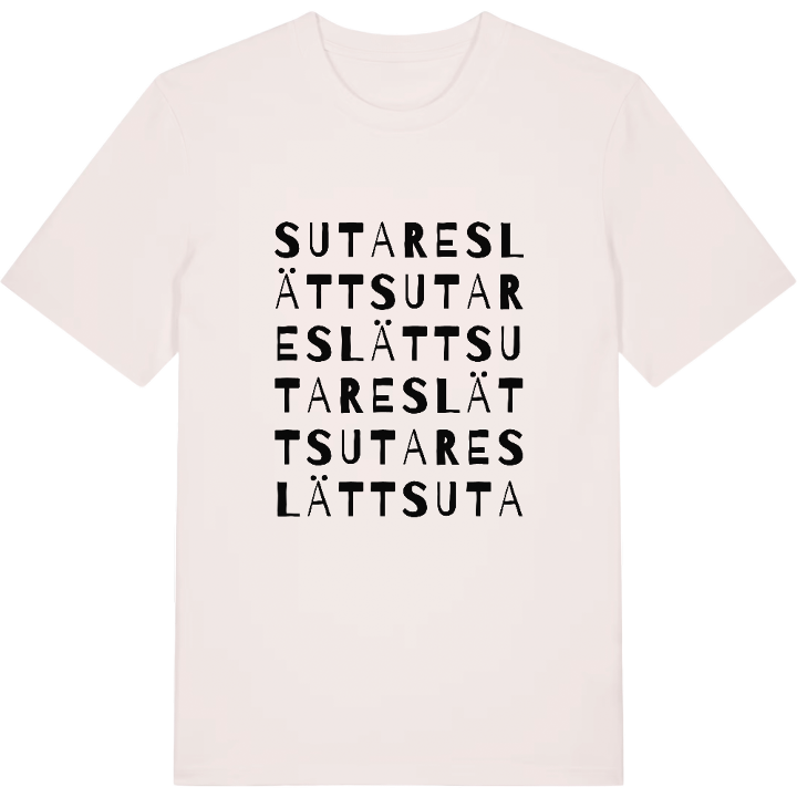 Sutareslätt ordlek t-shirt – t-shirt från PinShirt
