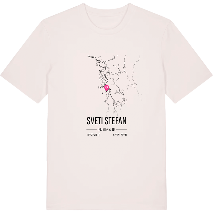 Sveti Stefan karta t-shirt – t-shirt från PinShirt