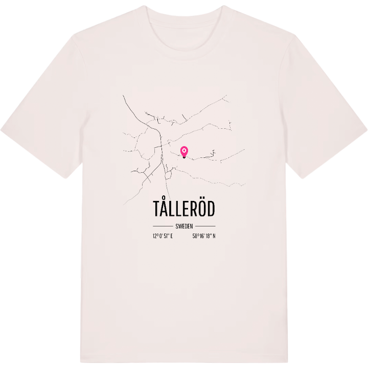 Tålleröd karta t-shirt – t-shirt från PinShirt