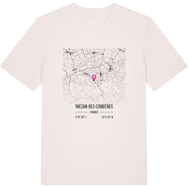 Thézan-des-Corbières karta t-shirt – t-shirt från PinShirt