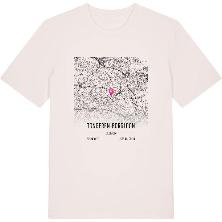 Tongeren-Borgloon karta t-shirt – t-shirt från PinShirt