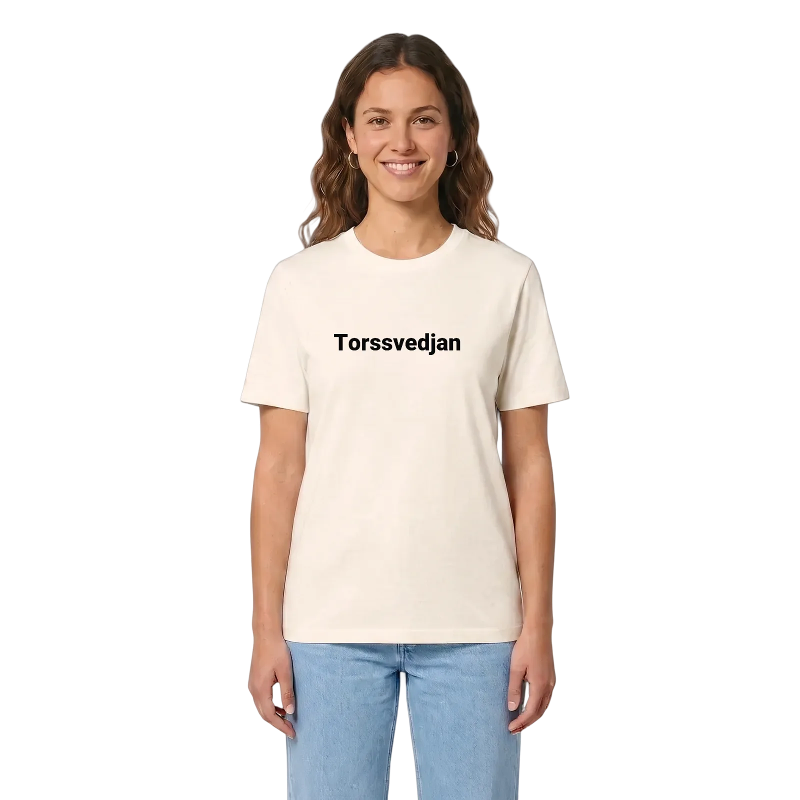 Torssvedjan fetstil t-shirt – Vintage White, i miljö