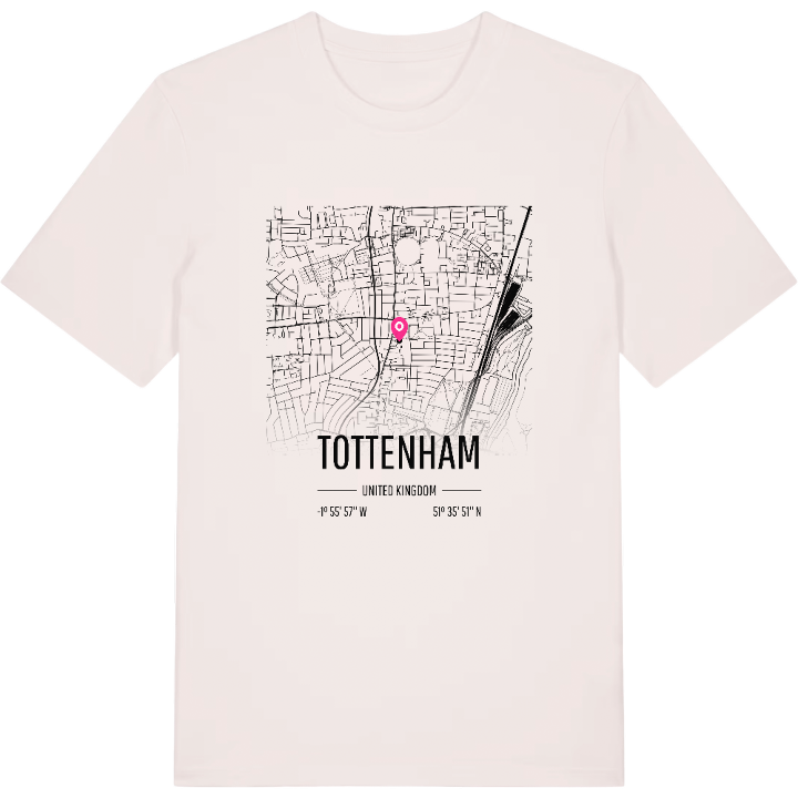 Tottenham karta t-shirt – t-shirt från PinShirt