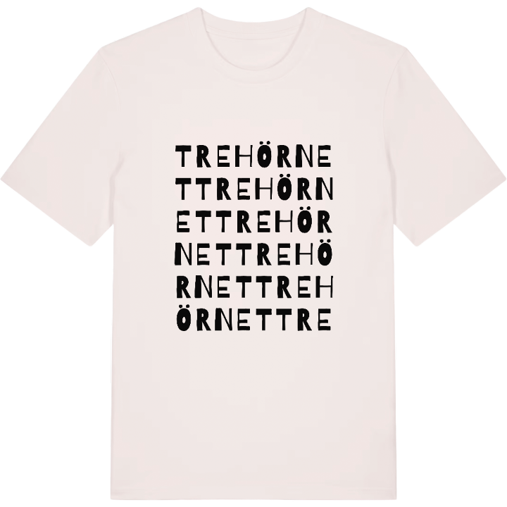 Trehörnet ordlek t-shirt – t-shirt från PinShirt