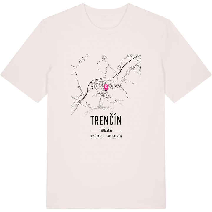 Trenčín karta t-shirt – t-shirt från PinShirt