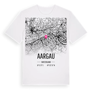 Aargau karta t-shirt – ekologisk bomull t-shirt från Pinshirt
