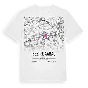 Bezirk Aarau karta t-shirt – ekologisk bomull t-shirt från Pinshirt