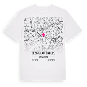 Bezirk Laufenburg karta t-shirt – ekologisk bomull t-shirt från Pinshirt