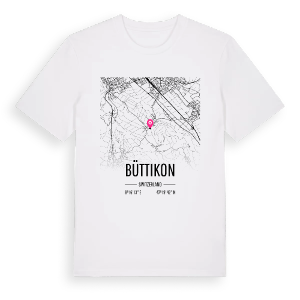 Büttikon karta t-shirt – ekologisk bomull t-shirt från Pinshirt