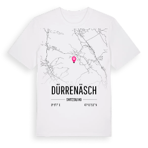 Dürrenäsch karta t-shirt – ekologisk bomull t-shirt från Pinshirt