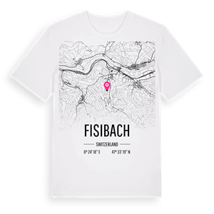 Fisibach karta t-shirt – ekologisk bomull t-shirt från Pinshirt