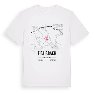 Fislisbach karta t-shirt – ekologisk bomull t-shirt från Pinshirt