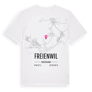 Freienwil karta t-shirt – ekologisk bomull t-shirt från Pinshirt