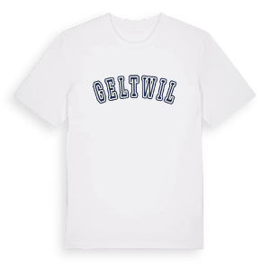 Geltwil college t-shirt – ekologisk bomull t-shirt från Pinshirt