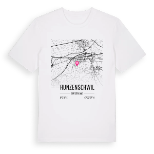 Hunzenschwil karta t-shirt – ekologisk bomull t-shirt från Pinshirt