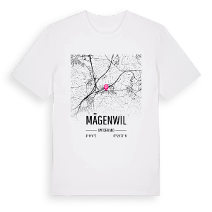 Mägenwil karta t-shirt – ekologisk bomull t-shirt från Pinshirt