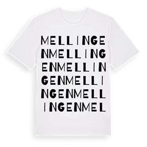 Mellingen ordlek t-shirt – ekologisk bomull t-shirt från Pinshirt