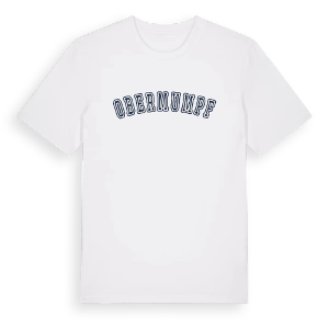 Obermumpf college t-shirt – ekologisk bomull t-shirt från Pinshirt