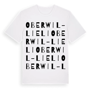 Oberwil-Lieli ordlek t-shirt – ekologisk bomull t-shirt från Pinshirt
