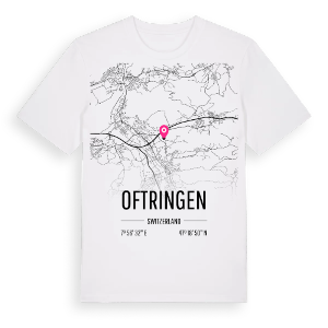 Oftringen karta t-shirt – ekologisk bomull t-shirt från Pinshirt