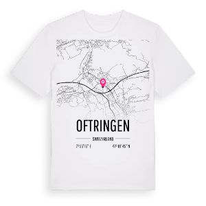 Oftringen karta t-shirt – ekologisk bomull t-shirt från Pinshirt