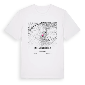Unterentfelden karta t-shirt – ekologisk bomull t-shirt från Pinshirt