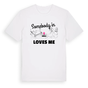Någon i Aielli älskar mig t-shirt – ekologisk bomull t-shirt från Pinshirt