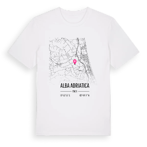 Alba Adriatica karta t-shirt – ekologisk bomull t-shirt från Pinshirt