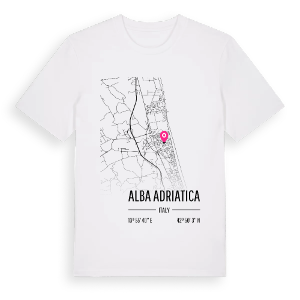 Alba Adriatica karta t-shirt – ekologisk bomull t-shirt från Pinshirt