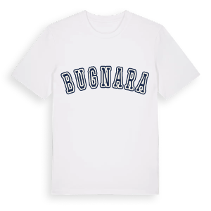 Bugnara college t-shirt – ekologisk bomull t-shirt från Pinshirt