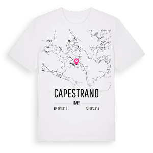 Capestrano karta t-shirt – ekologisk bomull t-shirt från Pinshirt