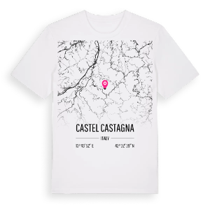 Castel Castagna karta t-shirt – ekologisk bomull t-shirt från Pinshirt