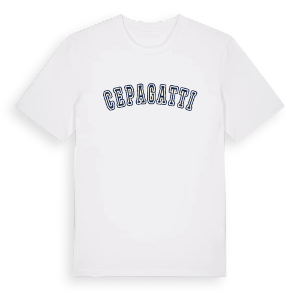 Cepagatti college t-shirt – ekologisk bomull t-shirt från Pinshirt