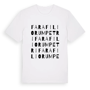 Fara Filiorum Petri ordlek t-shirt – ekologisk bomull t-shirt från Pinshirt
