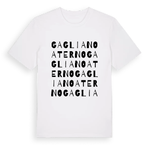 Gagliano Aterno ordlek t-shirt – ekologisk bomull t-shirt från Pinshirt