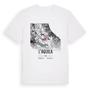 L'Aquila karta t-shirt – ekologisk bomull t-shirt från Pinshirt