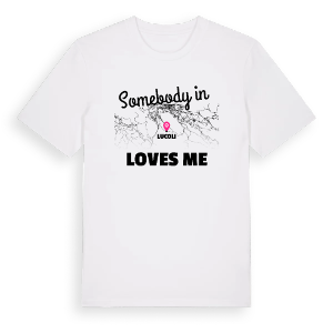 Någon i Lucoli älskar mig t-shirt – ekologisk bomull t-shirt från Pinshirt